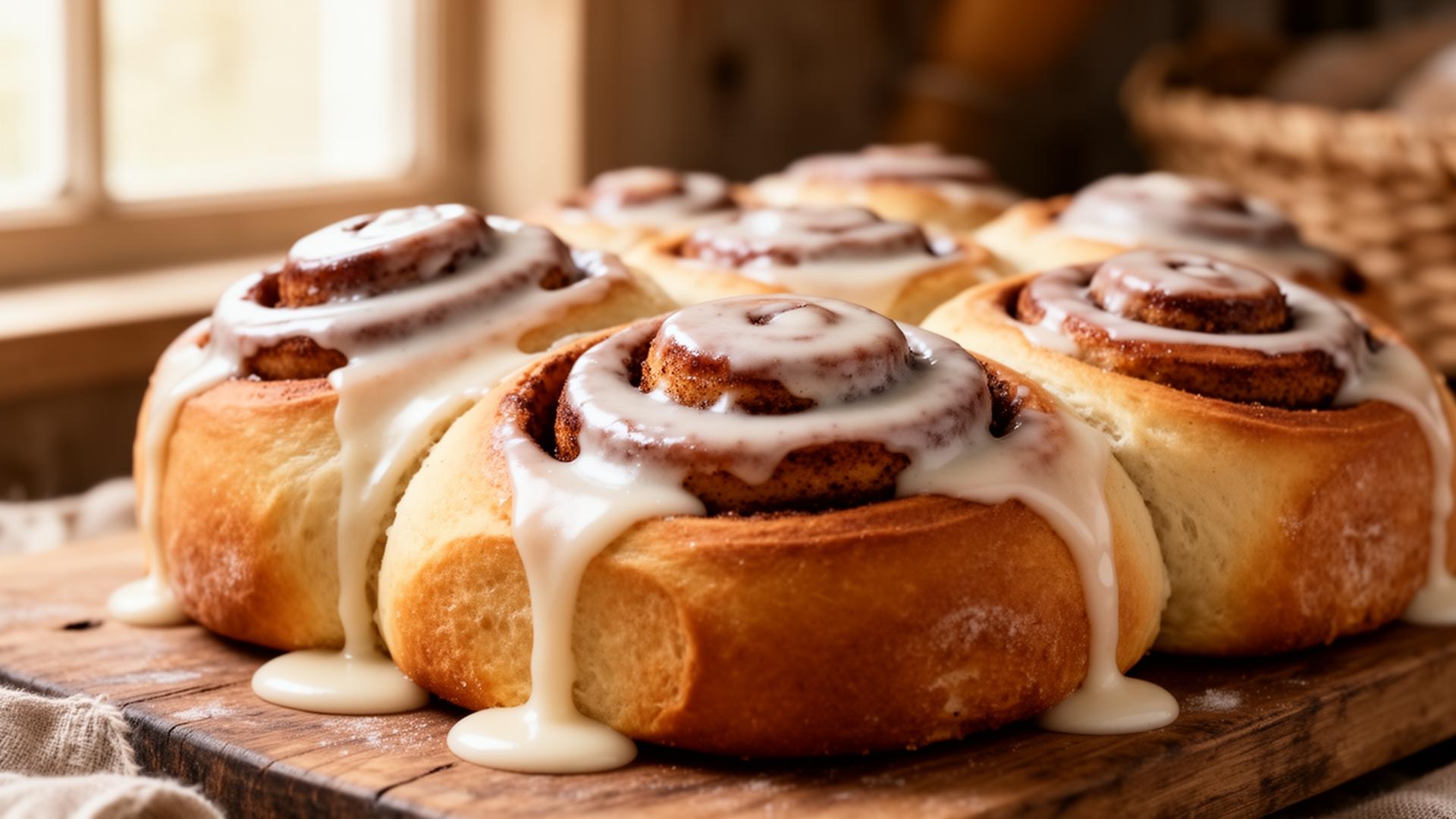 Freshly baked cinnamon rolls